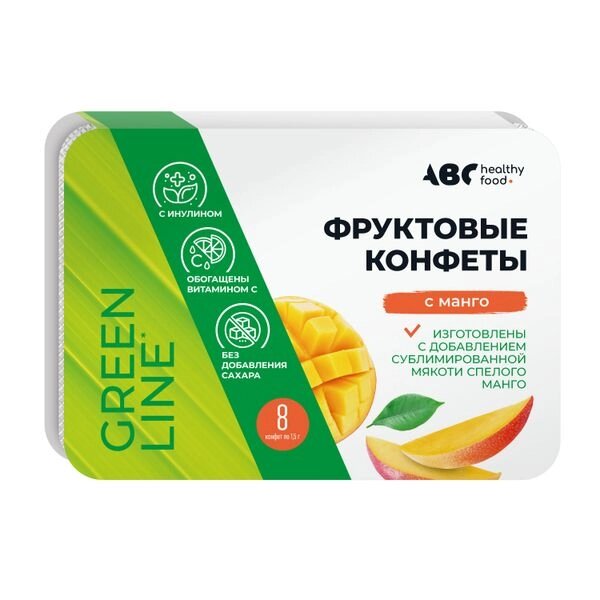 Конфета фруктовая мякоть манго ABC Healthy Food 12г от компании Admi - фото 1