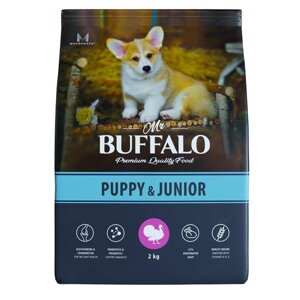Корм сухой для щенков и юниоров индейка Puppy&Junior Mr. Buffalo 2кг