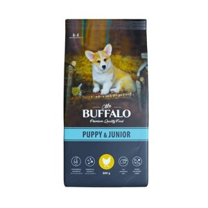 Корм сухой для щенков и юниоров курица Puppy&Junior Mr. Buffalo 800г