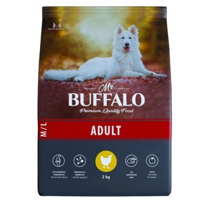Корм сухой для собак средних и крупных пород курица Adult M/L Mr. Buffalo 2кг