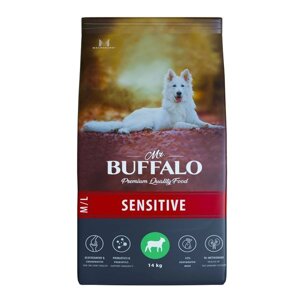 Корм сухой для собак средних и крупных пород ягненок Sensitive Mr. Buffalo 14кг