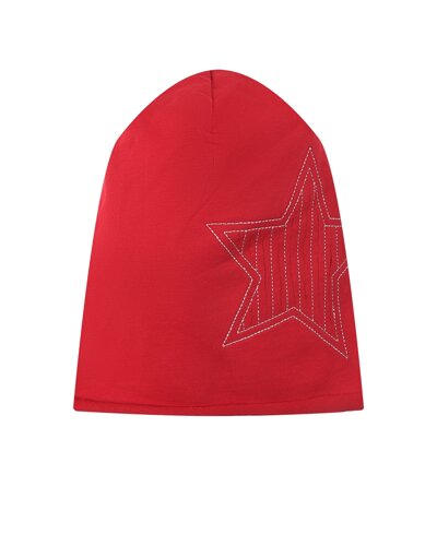 Красная шапка с декором звезда Catya