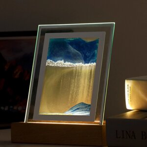 Креативная картина из песка Night Light LED Маленький столик Лампа Украшения Домашнее украшение Подарок на день рождения