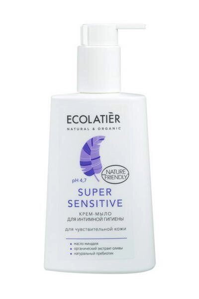 Крем -мыло для интимной гигиены Super Sensitive для чувствительной кожи, Ecolatier 250 мл от компании Admi - фото 1