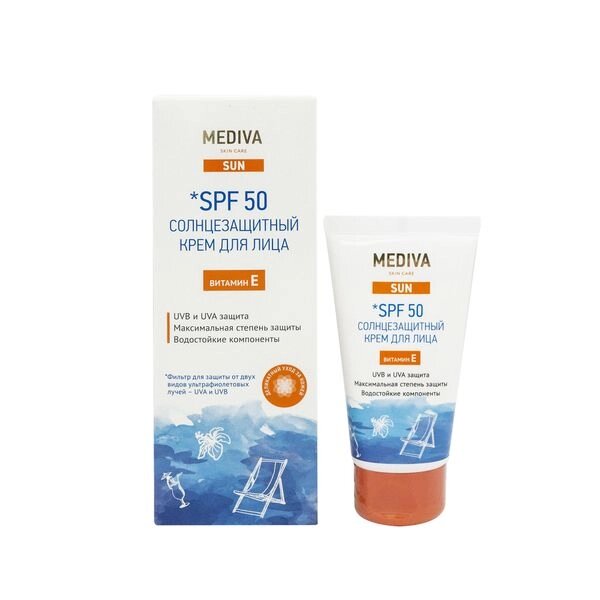 Крем солнцезащитный для лица SPF50 Sun Mediva/Медива туба 50мл от компании Admi - фото 1