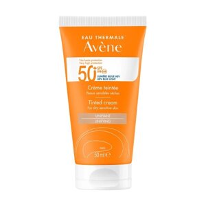 Крем солнцезащитный тонирующий для сухой и чувствительной кожи лица SPF50+ Avene/Авен туба 50мл