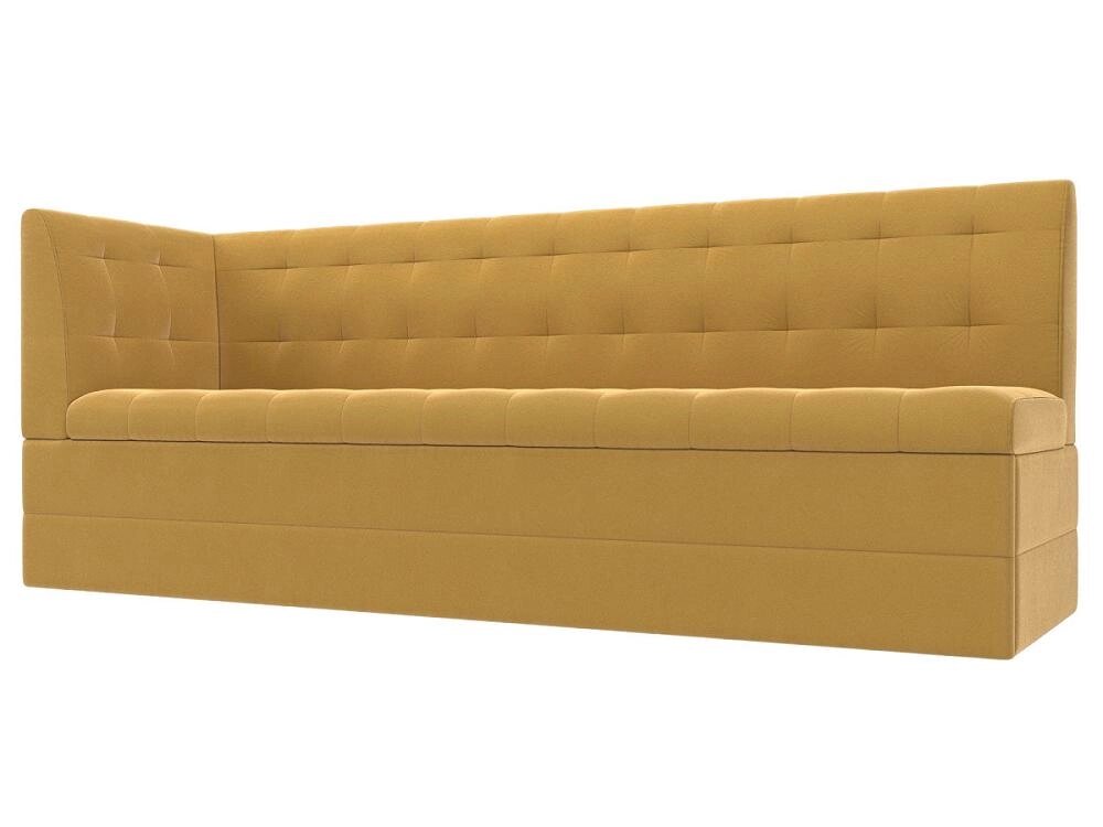 Кухонный диван Бриз с углом слева Микровельвет Жёлтый от компании Admi - фото 1