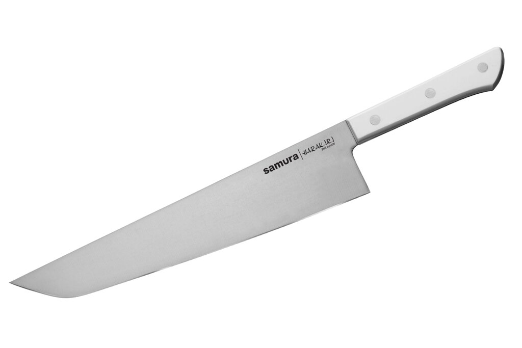 Кухонный нож Samura Harakiri 254 мм, сталь AUS-8, рукоять пластик, белый от компании Admi - фото 1
