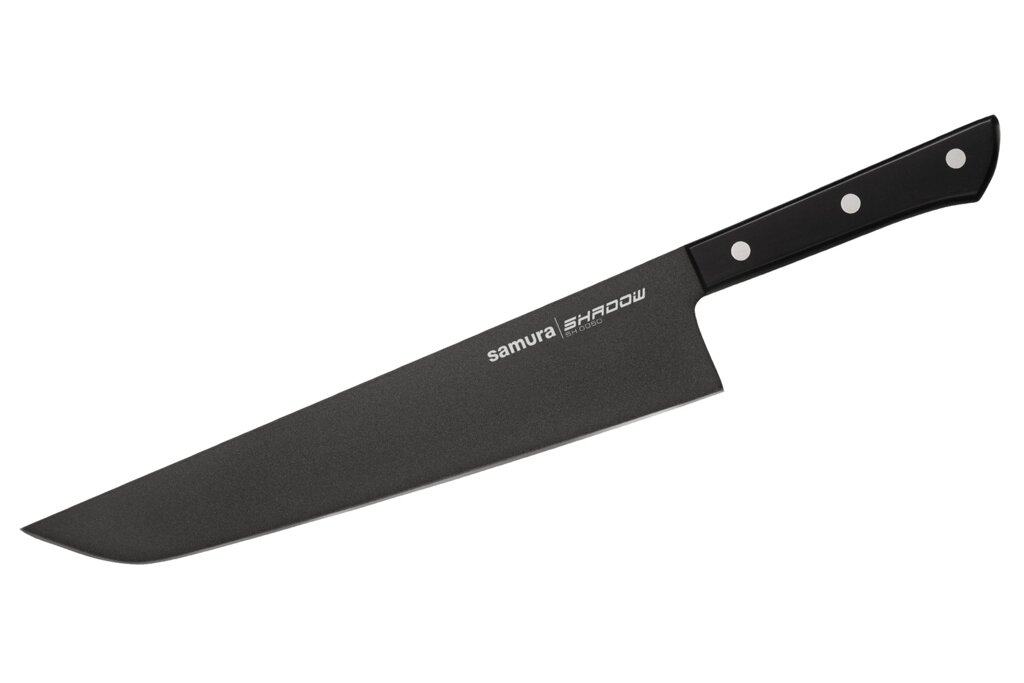 Кухонный нож Samura Harakiri 254 мм, сталь AUS-8, рукоять пластик, черный от компании Admi - фото 1