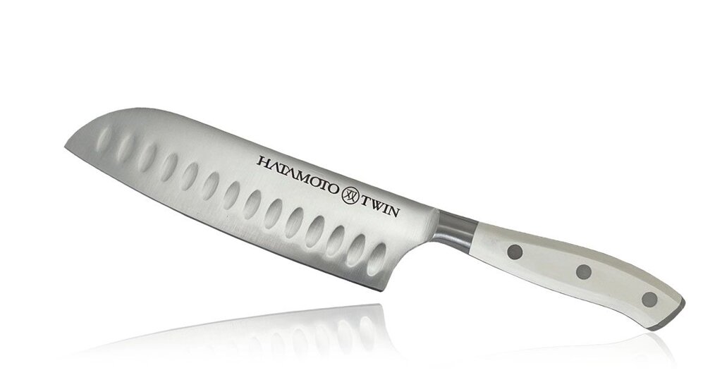 Кухонный нож Сантоку Hatamoto TW-003B, сталь AUS-8 от компании Admi - фото 1