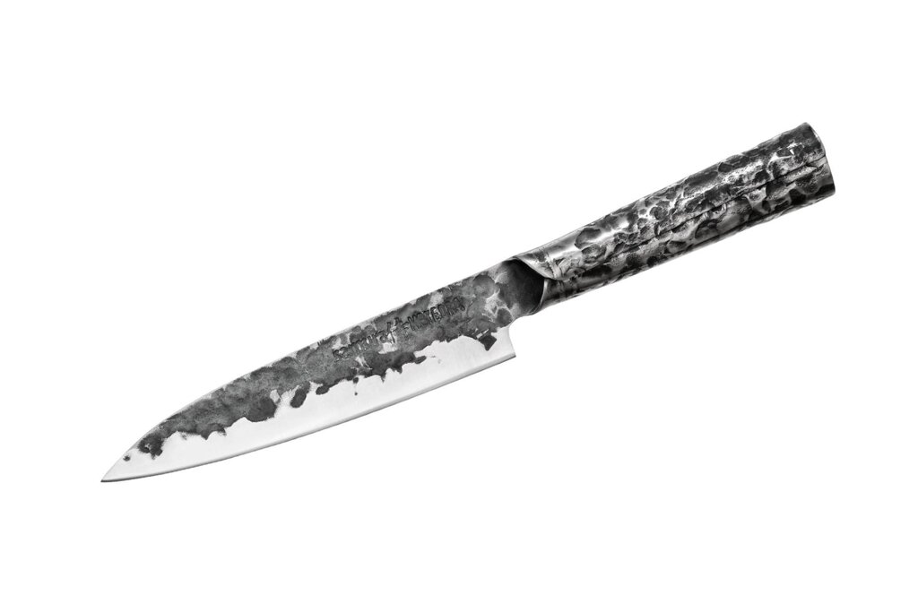 Кухонный нож сантоку Samura Meteora 160 мм, сталь AUS-10, рукоять сталь от компании Admi - фото 1