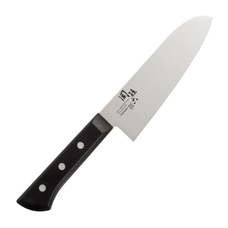 Кухонный нож Сантоку Seki Magoroku Wakatake 165 мм, нержавеющая сталь, ABS-Пластик от компании Admi - фото 1