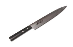 Кухонный нож слайсер для тонкой нарезки, Masahiro, сталь AUS-8, древесина, черный