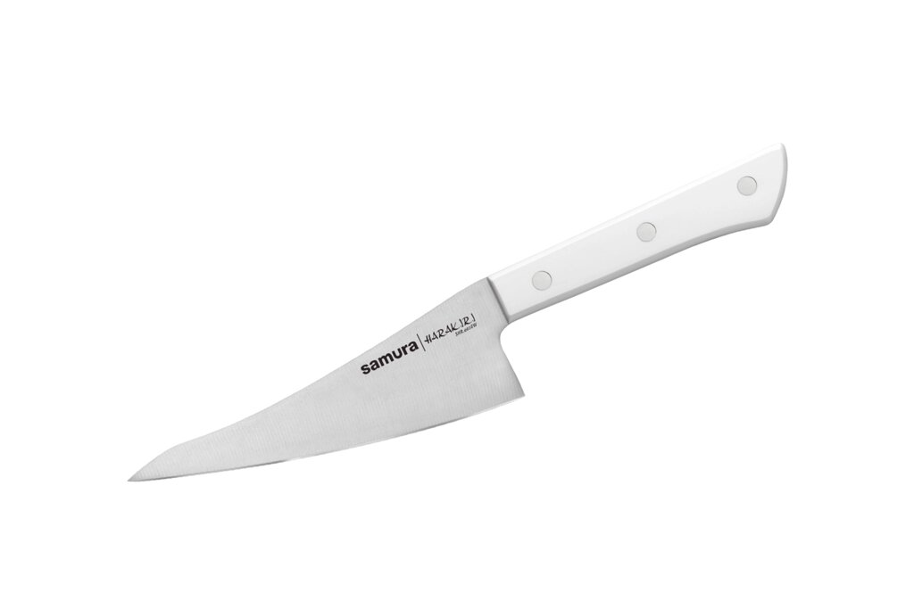 Кухонный нож универсальный Samura Harakiri 146 мм, сталь AUS-8, рукоять пластик, белый от компании Admi - фото 1