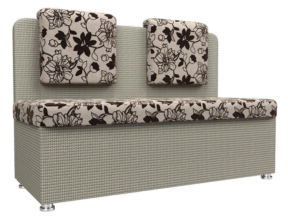 Кухонный прямой диван Маккон 2-х местный Рогожка Цветы/Корфу 02 от компании Admi - фото 1