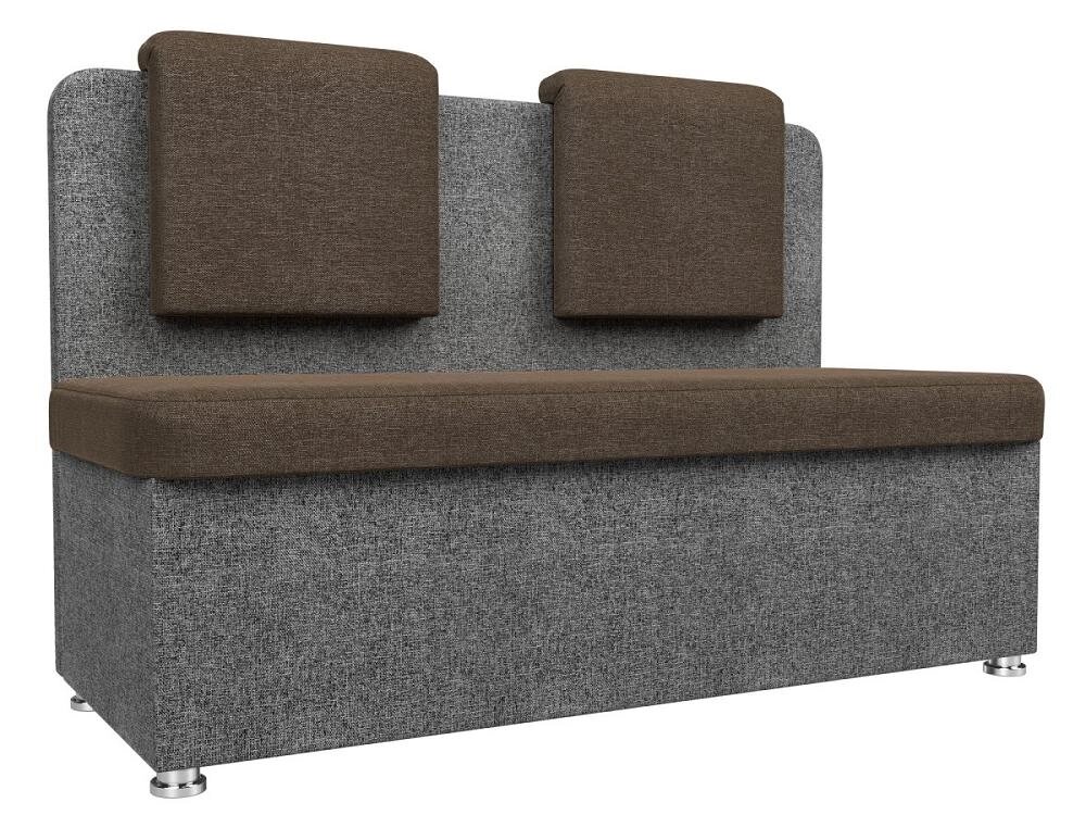 Кухонный прямой диван Маккон 2-х местный Рогожка Коричневый/Серый от компании Admi - фото 1