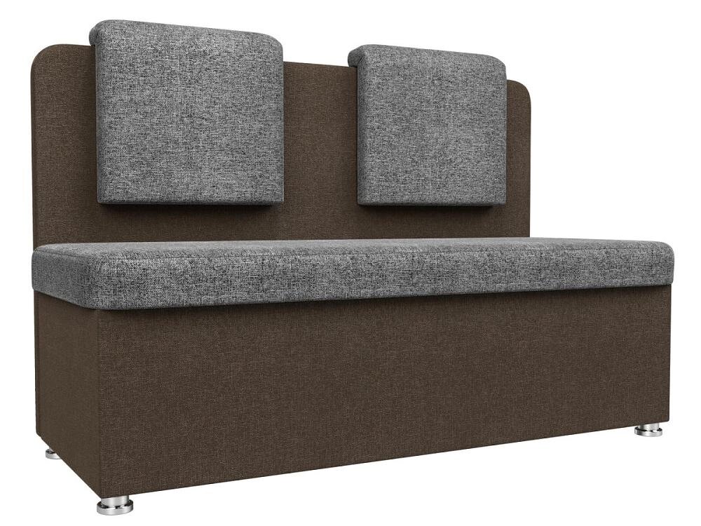 Кухонный прямой диван Маккон 2-х местный Рогожка Серый/Коричневый от компании Admi - фото 1