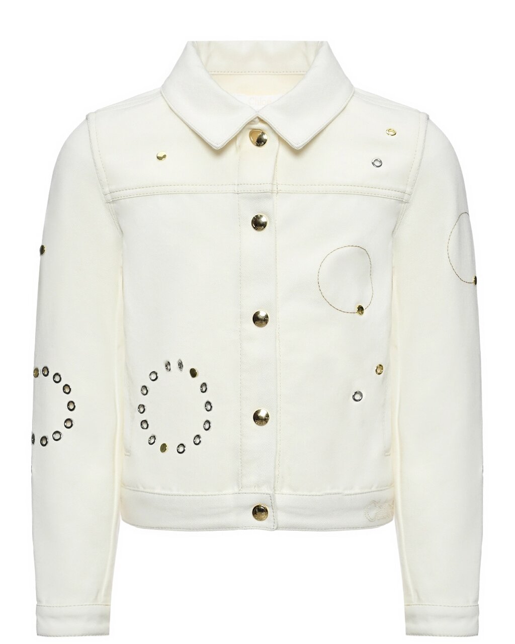 Куртка джинсовая с клепками, белая Chloe от компании Admi - фото 1