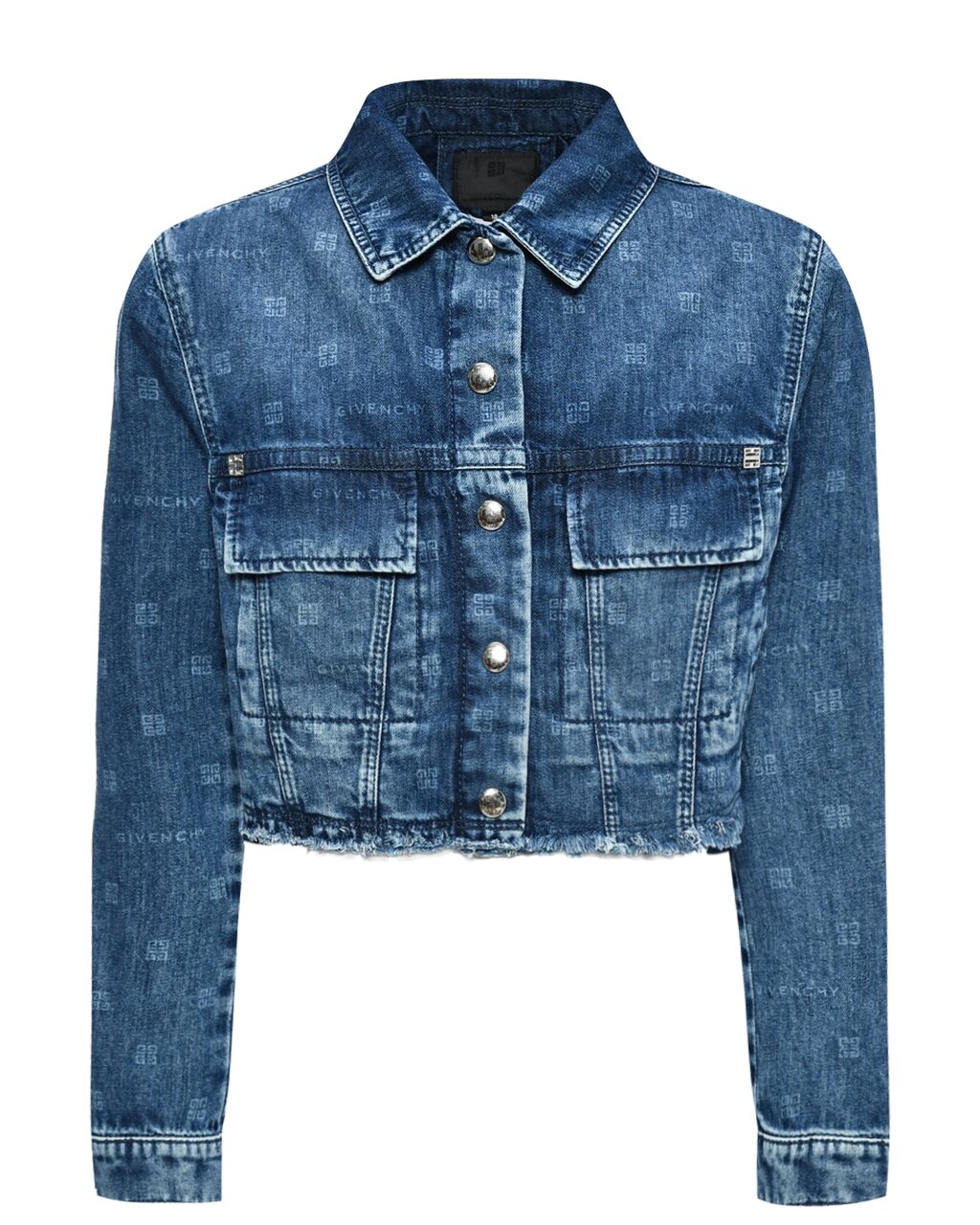 Куртка джинсовая укороченная со слошным лого Givenchy от компании Admi - фото 1