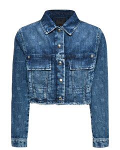 Куртка джинсовая укороченная со слошным лого Givenchy