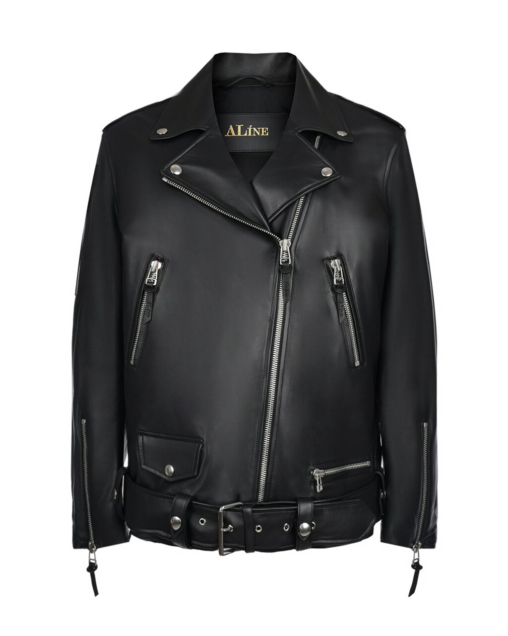 Куртка-косуха из натуральной кожи, черная ALINE от компании Admi - фото 1