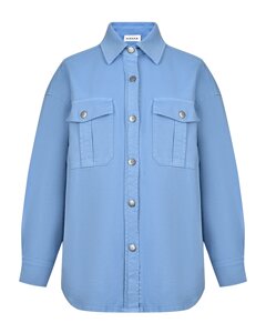 Куртка-рубашка с накладными карманами, голубая Parosh