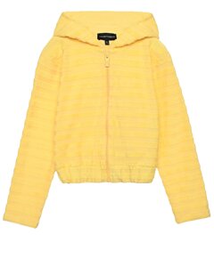 Куртка спортивная с капюшоном в махровую полоску, желтая Emporio Armani