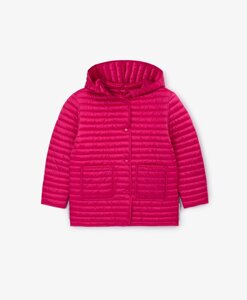 Куртка стеганая с капюшоном розовая для девочек Gulliver (116)