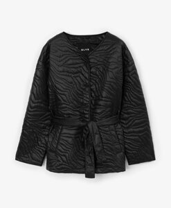 Куртка тонкая стеганая без воротника черная GLVR (M)