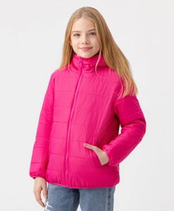 Куртка утепленная с капюшоном розовая Button Blue (116)