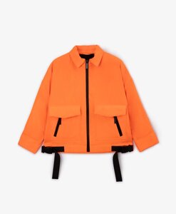 Куртка яркая рубашечного кроя оранжевая для мальчика Gulliver (140)