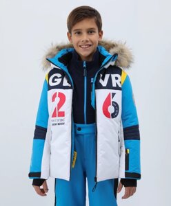Куртка зимняя с графическим принтом и натуральным мехом Gulliver (104)