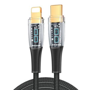 KUULAA 30 Вт USB-C к IP-кабелю 480 Мбит/с PD Быстрая зарядка Передача данных Позолоченный + TPE пластик + нейлоновый пле