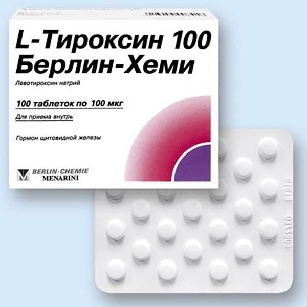 L-тироксин 100 Берлин-Хеми таблетки 100мкг 100шт от компании Admi - фото 1