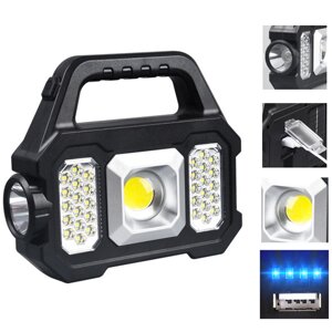 LED+COB/SMD Portable Strong Кемпинг Свет USB-зарядка LED солнечный Ручной фонарик Многофункциональный источник питания Д