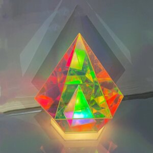 LED Pyramid Diamond Bedroom Decor RGB Night Light USB Color Dimming Atmosphere Лампа Дистанционное Управление Домашнее у