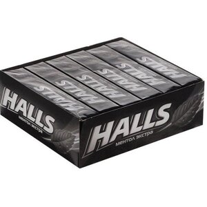 Леденцы вкус ментола и эвкалипта Extra Halls/Холлс 25г 12уп