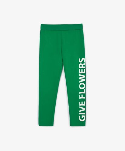 Леггинсы яркие с вертикальным принтом зеленые для девочек Gulliver (110)