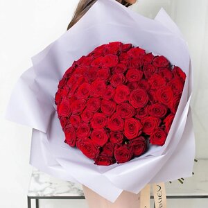 Лэтуаль flowers букет из бордовых роз 101 шт. (40 см)