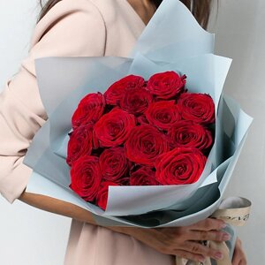 Лэтуаль flowers букет из бордовых роз 15 шт. (40 см)
