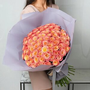ЛЭТУАЛЬ FLOWERS Букет из персиковых роз 101 шт. (40 см)