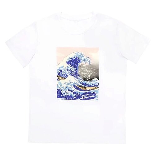 ЛЭТУАЛЬ Женская футболка с принтом "Волна", цвет белый