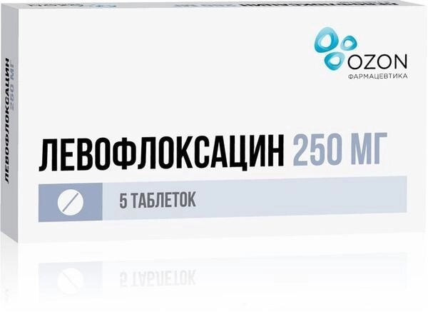 Левофлоксацин таблетки п/о плен. 250мг 5шт от компании Admi - фото 1