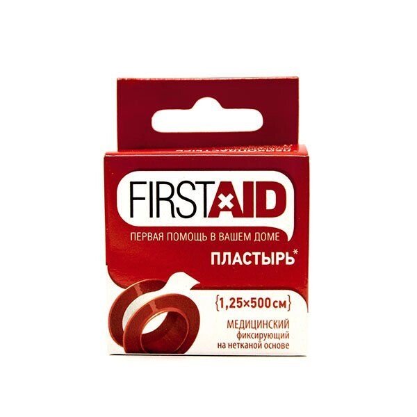 Лейкопластырь медицинский фиксирующий на нетканой основе First Aid/Ферстэйд 1,25см х 500см от компании Admi - фото 1