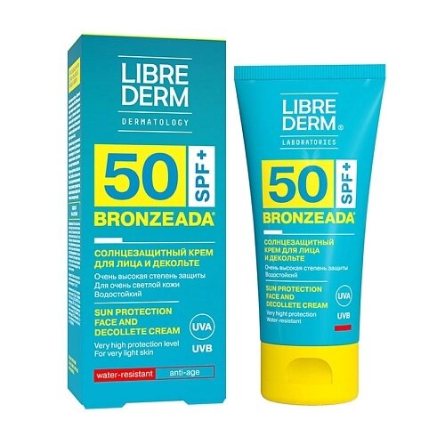 LIBREDERM Крем для лица и зоны декольте солнцезащитный Bronzeada SPF50 Sun Protection Face and Decollete Cream от компании Admi - фото 1