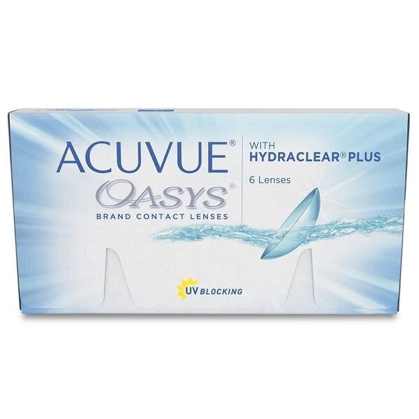 Линзы контактные Acuvue Oasys Hydraclear plus (-1.00/8.4/14.0) 6шт от компании Admi - фото 1
