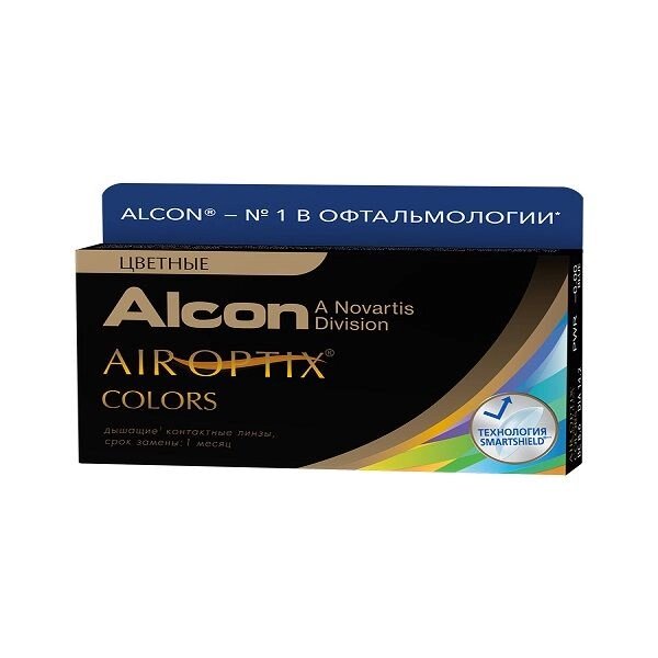 Линзы контактные Alcon/Алкон Air Optix Colors (0.00/8.6) Brilliant blue 2шт от компании Admi - фото 1