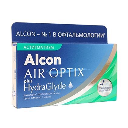 Линзы контактные Alcon/Алкон Air Optix plus HydraGlyde for Astigmatism (0.00/180/1.75) 3шт