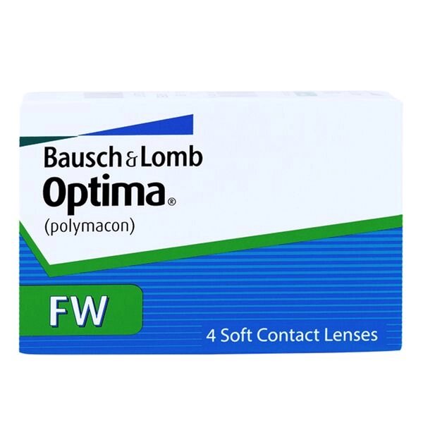 Линзы контактные мягкие бесцветные из полимакона Optima FW (-1.75/8.7/14.0) 4шт от компании Admi - фото 1