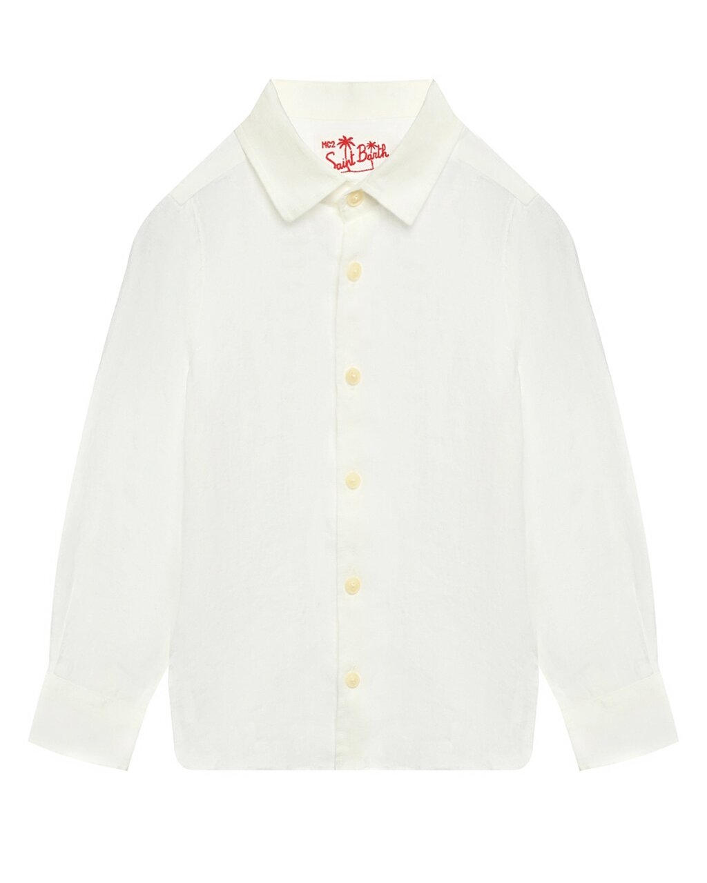Льняная рубашка с длинными рукавами, белая Saint Barth от компании Admi - фото 1